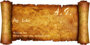 Ág Ida névjegykártya